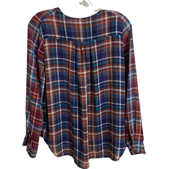 Maeve Anthropologie Sz Sm plaid shirt long sleeve - Picture 3 of 4